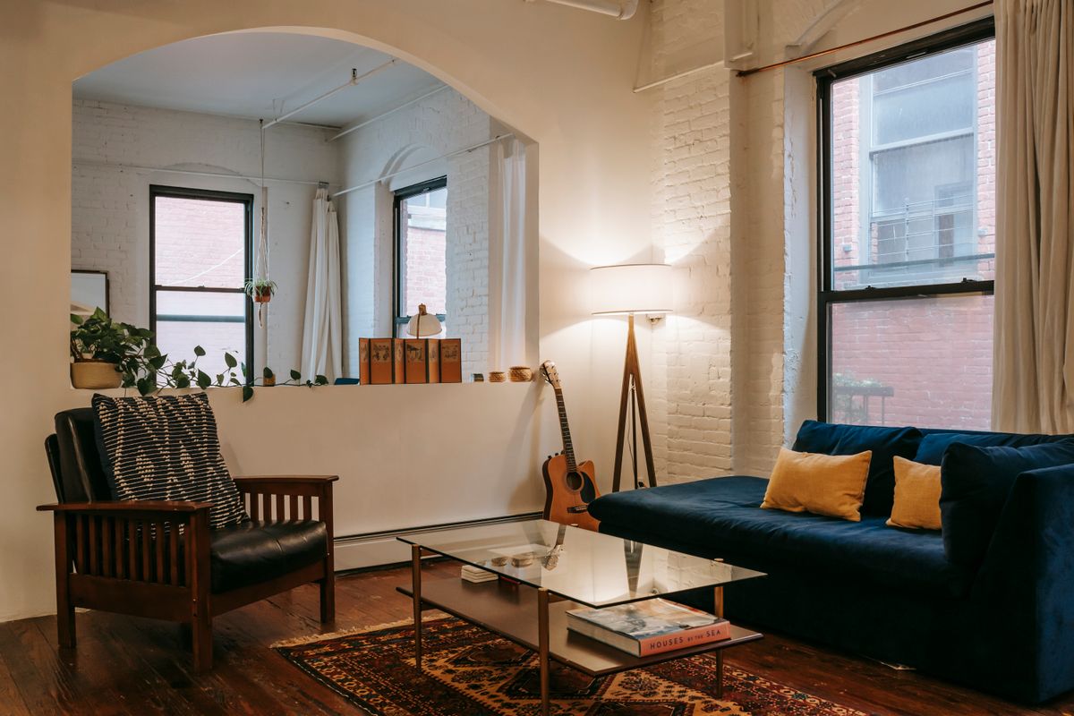 Cozy living room with a sofa